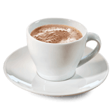 Kakao Snow in einer weißen Tasse von Kaffee Partner
