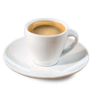 Schwarzer Kaffee in einer weißen Tasse