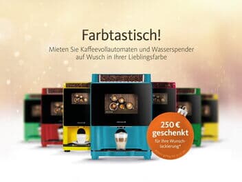 Farbig lackierte Kaffeeautomaten