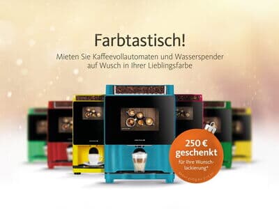 Farbig lackierte Kaffeeautomaten