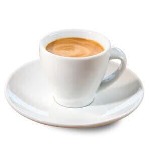 Espresso in einer weißen Tasse von Kaffee Partner